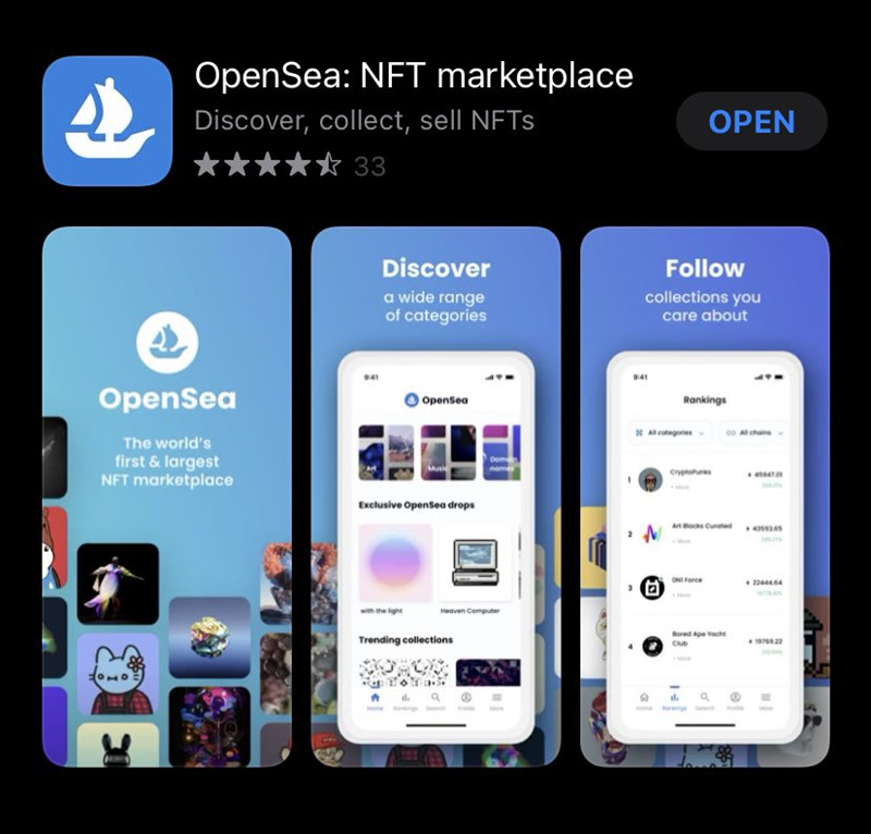 如OpenSea的App上说明仅能有「Sell」字眼，绝对不能出现「Buy」|